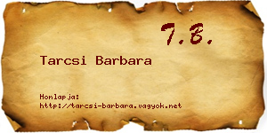 Tarcsi Barbara névjegykártya